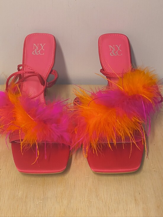 New York & Company Shoes - New York & Company Women's Georgia Lace-up Heel Sandals In Hot Pink & Orange 11